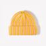 Fuzzy Contrast Striped Beanie