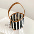 Stripe Woven Bucket Bag