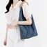 Denim Shoulder Bag With Inner Pouch