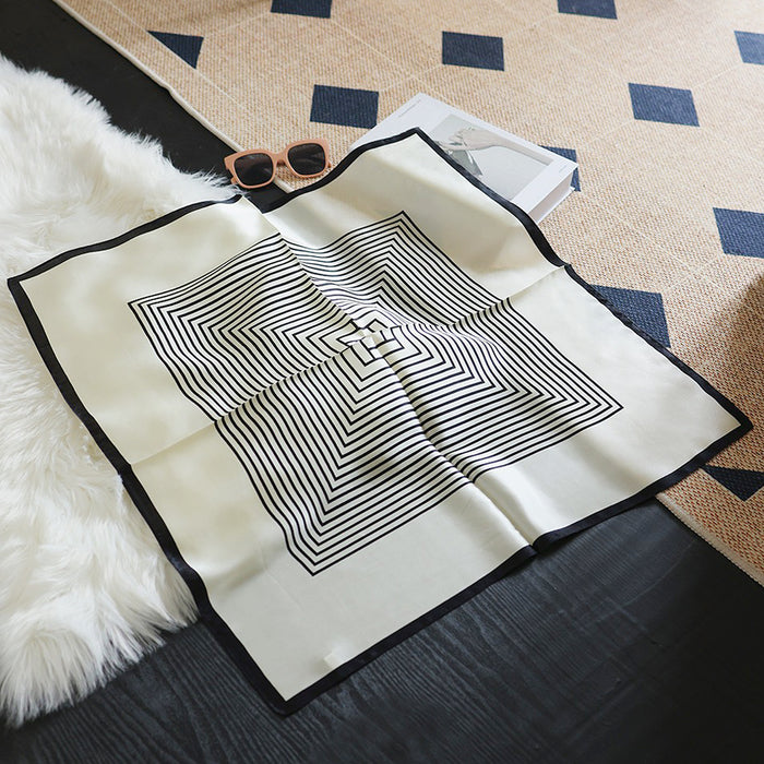 Square Pattern Silk Scarf