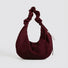 Ruched Strap Suede Hobo Bag