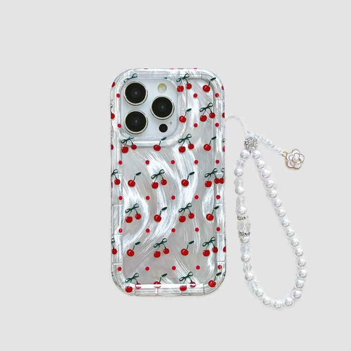 Glittering Cherry Phone Case With Charm