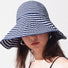 Striped Wide Brim Bucket Hat