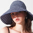 Striped Wide Brim Bucket Hat