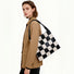 Checkered Woven Leather Shoulder Bag