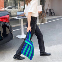 Sac fourre-tout tissé à rayures