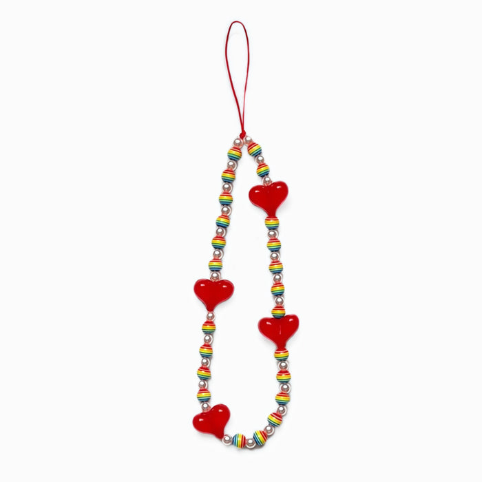 Rainbow Heart Phone Charm