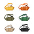 Grid display showing the mini belt bag in six different solid colors, including yellow, orange, olive green, green, khaki, black.