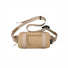Khaki mini nylon belt bag with a minimalist design on a white background.