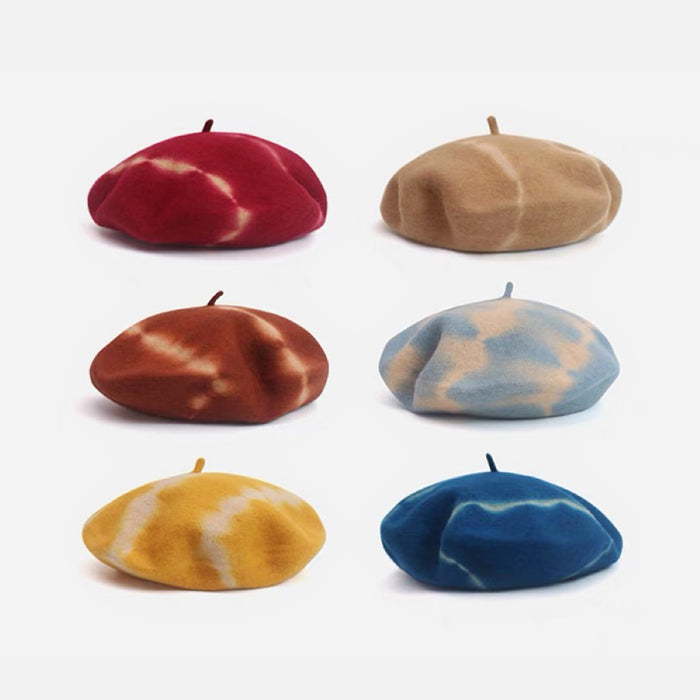 Tie Dye Wool Beret