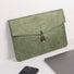 Flat lay of Buttoned Envelope Laptop Sleeve bag in olive green, great for everyday carry and travel.