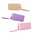 Middle size of purple, khaki and purple silicone makeup organizers arranged flat to show the slim yet flexible profile.