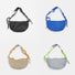 A collection of Casually Knotted Nylon Crescent Sling Bags in black, blue, khaki, and grey.
