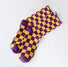 Close-up of Checkerboard Colored Socks in purple, ideal for workouts and commuting.