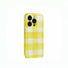 Front view of Cream Yellow Checker Case. Classic checkerboard motif on a high-gloss protective finish.