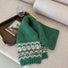 Front view of Fair Isle Pattern Scarf in green, ideal for everyday styling and weekend outings.