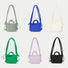 Collection of FlexKnot bags in black,klein blue, green, white,Dusty Green, and lilac, illustrating the versatile color palette.
