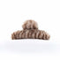 Close-up of Fluffy Striped Hair Claw in brown, easy for workdays and special occasions.