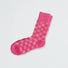 Close-up of Fuzzy Check Textured Socks in pink, easy to pack for travel and errands.