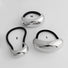 Front view of three silver Gleaming Curve Hair Cuff hair accessory in different sizes.