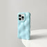 Light blue 3D wavy silicone case with a soft gummy feel, perfect for a fresh aesthetic.