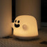 Angled view of Halloween Ghost Lamp with smile face , suitable for festive atmosphere and everyday use.