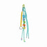 Flat lay of Letters Bag Charm with LUCKY letters and blue ropes , great for everyday styling and gifting.