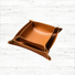 Folded view of PU Leather Tray storage organizer in tan, easy for travel packing and storage.