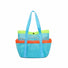 Angled view of Quick Drying Mesh Beach Bag in blue, great for everyday carry and travel.