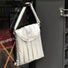 Front view of Silver padded polyester laptop sleeve with removable strap.