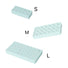 Folded view of mint green Slots Makeup Holder in different sizes.