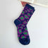 Close-up of Southern Flower Socks in lilac, easy to pack for travel and errands.