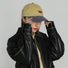 Side view of Model wearing yellow Sun Day Cap. Lightweight cotton blend designed for maximum comfort and style.