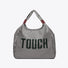 Flat lay of Touch Nylon Weekend Bag in gray, easy for commuting and weekends.