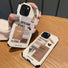 Front view of Coffee Lover Case. High-end leather finish integrated into a protective silicone frame.
