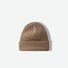 Front view of khaki multi-color beanie. Earthy tones in a chunky knit for cozy daily winter wear.