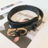 Front view of black Double C Lady's Belt, casual fashion for jeans matching