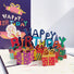 Angled view of Fireworks Birthday Card, ideal for gifting.