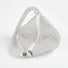 Top view of Mini Diamond Party Handbag in silver, showcasing the detail of the zipper.
