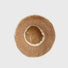 A top-down view of a woven straw hat, showcasing interior lining and drawstring for size adjustment.