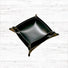 Angled view of PU Leather Tray storage organizer in black, great for closet and drawer organization.