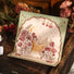 Flat lay of Rose Poetry Greeting Card in moon pattern.