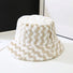 Front view of Sherpa Checkered Bucket Hat in khaki, features bold checkered pattern in premium plush sherpa.