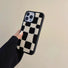 Full view of Sherpa Checkered Case. Winter-ready plush checkered pattern for a stylish cozy look.
