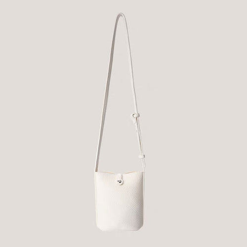 Soft Lychee Leather Crossbody Bag With Design Buckle