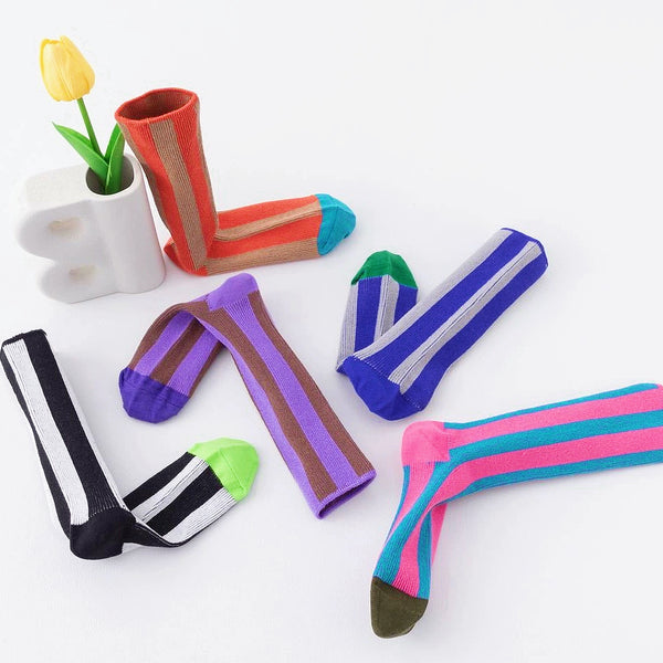 Contrast Color Striped Socks