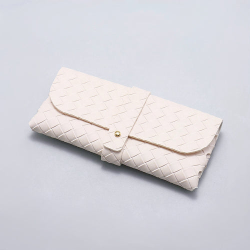 Portable Woven Leather Glasses Case