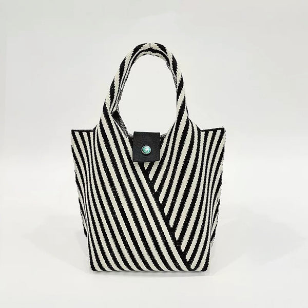 Vintage Striped Knitted Handbag