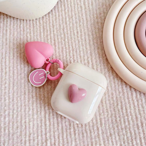 Pink Heart AirPods case cover