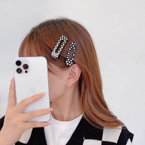 Black And White Dot Hair Clips